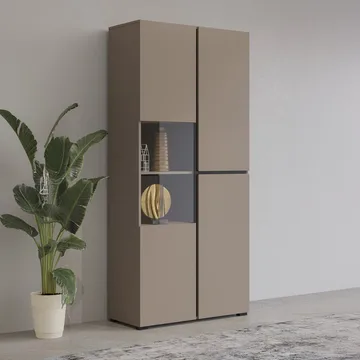 Vitrineskap Kors 3 dører - Congo - Svart - Oppbevaring - Skap - Vitrineskap