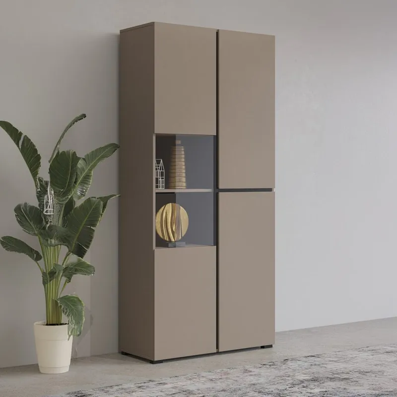 Vitrineskap Kors 3 dører - Congo - Svart - Oppbevaring - Skap - Vitrineskap