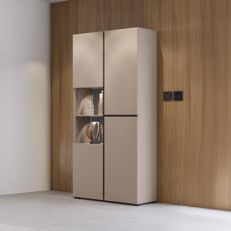 Vitrineskap Kors 3 dører - Congo - Svart - Oppbevaring - Skap - Vitrineskap