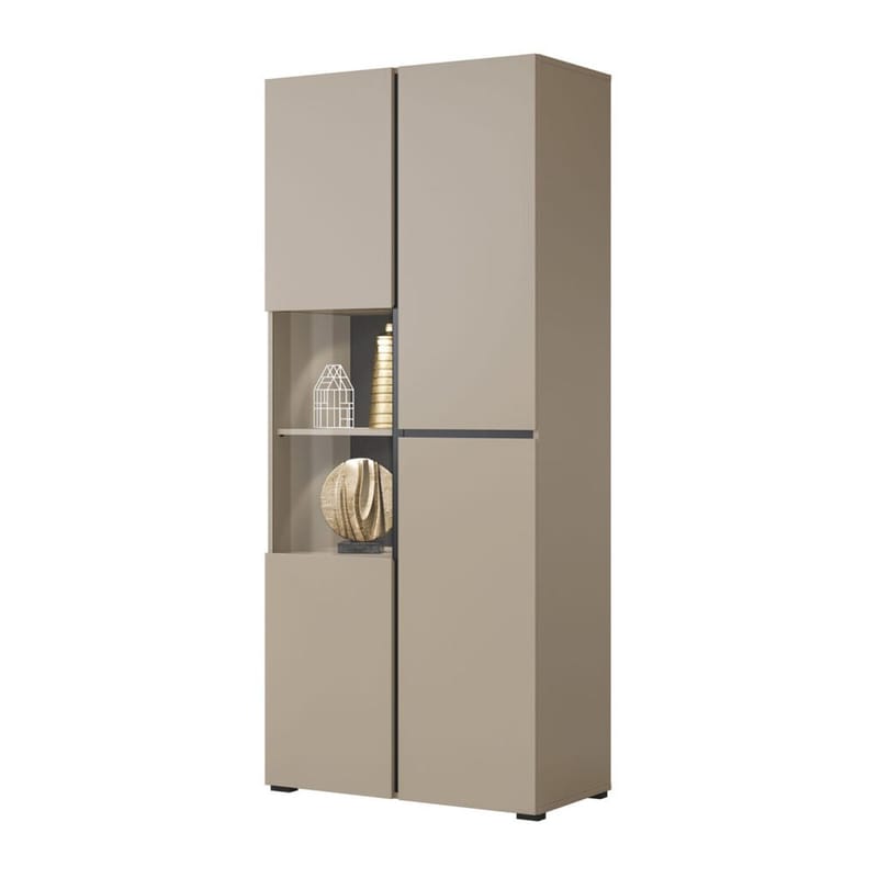 Vitrineskap Kors 3 dører - Congo - Svart - Oppbevaring - Skap - Vitrineskap