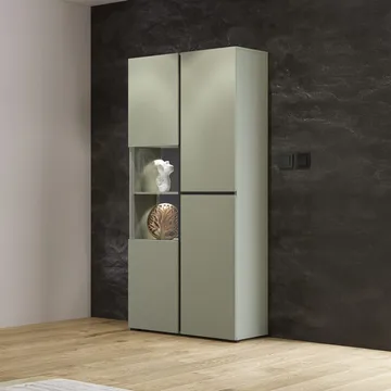 Vitrineskap Kors 3 dører - Grønn - Svart - Oppbevaring - Skap - Vitrineskap