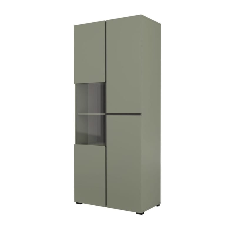 Vitrineskap Kors 3 dører, Grønn - Svart