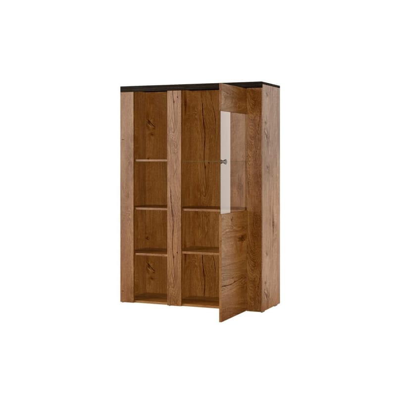 Vitrineskap Larona 1 dør - Lefkas eik, 145 cm - Oppbevaring - Skap - Vitrineskap