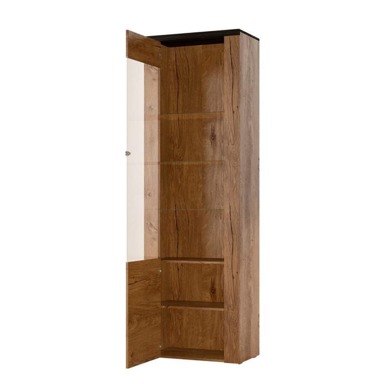 Vitrineskap Larona 1 dør - Lefkas eik, 206 cm - Oppbevaring - Skap - Vitrineskap