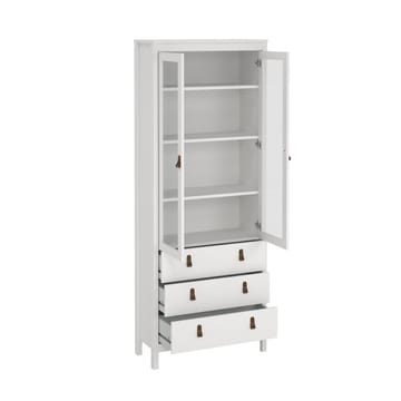 Vitrineskap Madrid med 2 glassdører 3 skuffer 78x199 cm - Oppbevaring - Skap - Vitrineskap