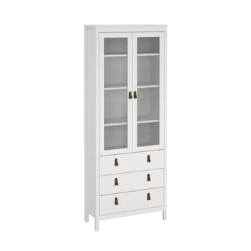 Vitrineskap Madrid med 2 glassdører 3 skuffer 78x199 cm - Oppbevaring - Skap - Vitrineskap