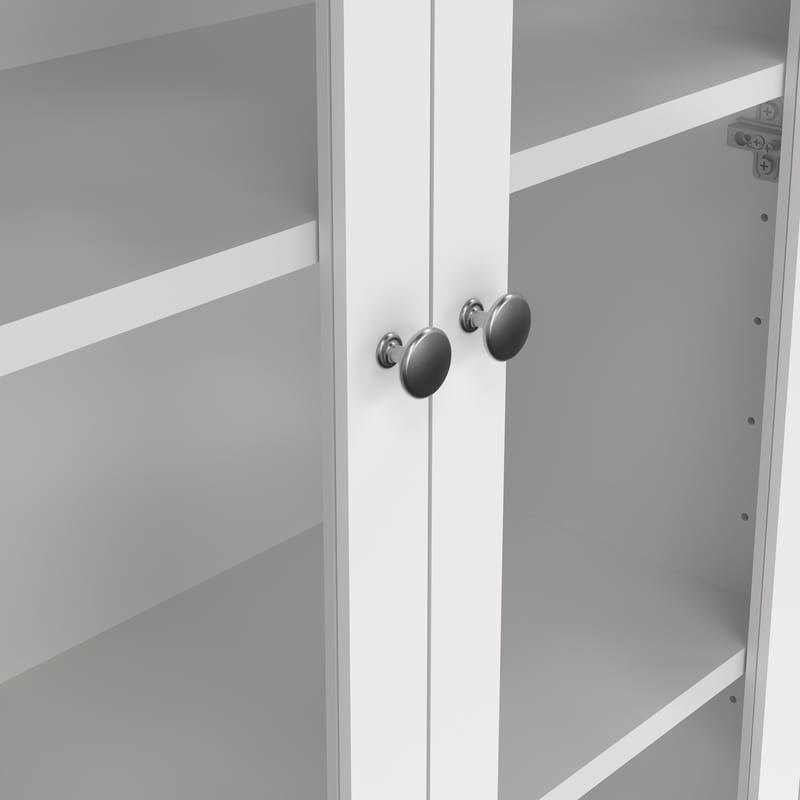 Vitrineskap Madrid med 2 glassdører 3 skuffer 78x199 cm - Oppbevaring - Skap - Vitrineskap