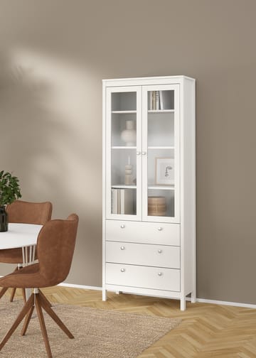 Vitrineskap Madrid med 2 glassdører 3 skuffer 78x199 cm - Oppbevaring - Skap - Vitrineskap
