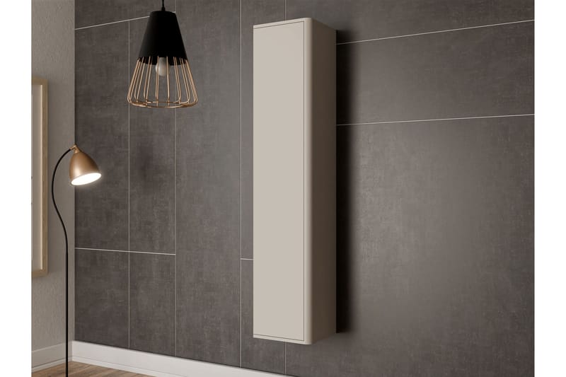 Zalricus Vitrinskåp 36x164 cm - Beige - Oppbevaring - Skap - Vitrineskap