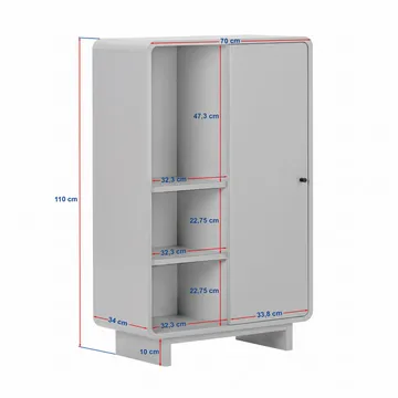 Zavio Multifunksjonsskap 70x110x34 cm - Milano Walnut - Oppbevaring - Skap - Oppbevaringsskap