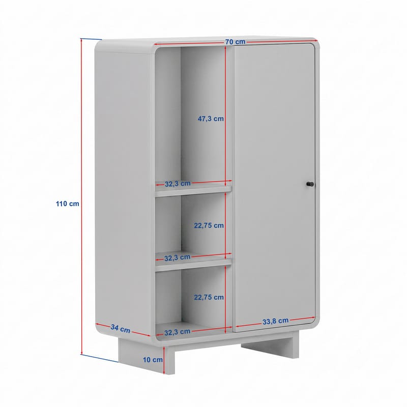 Zavio Multifunksjonsskap 70x110x34 cm - Milano Walnut - Oppbevaring - Skap - Oppbevaringsskap