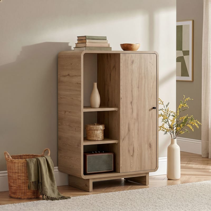 Zavio Multifunksjonsskap 70x110x34 cm - Sepet Oak - Oppbevaring - Skap - Oppbevaringsskap