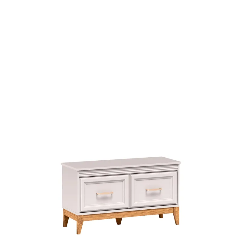 Zeylor Skoskap 92 cm - beige med natureik og gull- og kobberdetaljer - Oppbevaring - Skap - Oppbevaringsskap