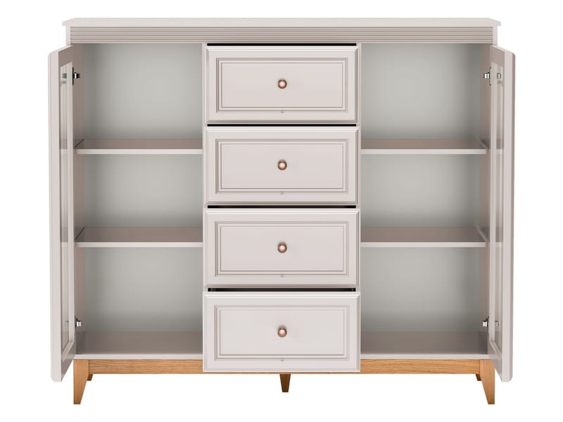 Zeylor Vitrineskap 142 cm med Belysning - Oppbevaring - Skap - Vitrineskap