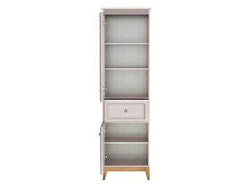 Zeylor Vitrineskap 55 cm i Tre og Glass med Oppbevaring - Offwhite - Oppbevaring - Skap - Vitrineskap