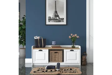 Caraway Skobenk 120x45 cm Hvit/Brun - Hanah Home - Oppbevaring - Skooppbevaring - Skobenk & skohylle med benk