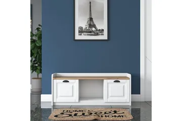 Caraway Skobenk 120x45 cm Hvit/Brun - Hanah Home - Oppbevaring - Skooppbevaring - Skobenk & skohylle med benk