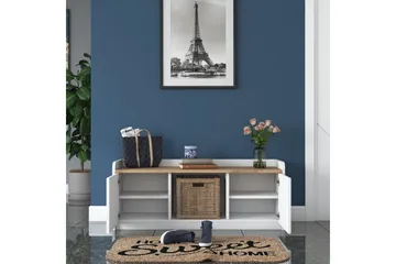 Caraway Skobenk 120x45 cm Hvit/Brun - Hanah Home - Oppbevaring - Skooppbevaring - Skobenk & skohylle med benk