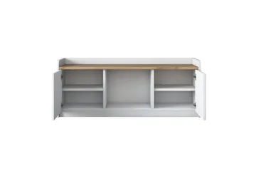Caraway Skobenk 120x45 cm Hvit/Brun - Hanah Home - Oppbevaring - Skooppbevaring - Skobenk & skohylle med benk