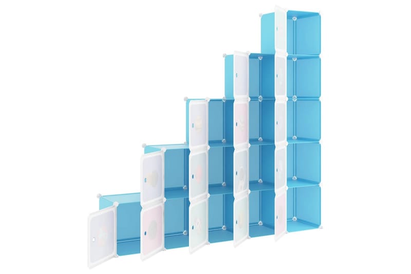 beBasic Oppbevaringshylle med 15 kuber blå PP - BlÃ¥ - Entreoppbevaring - Skohylle & skostativ