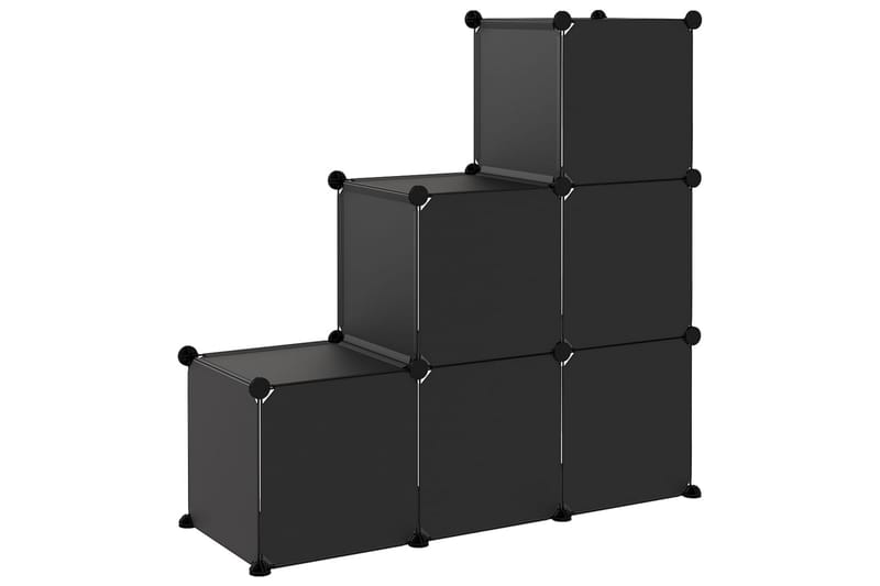 beBasic Oppbevaringshylle med 6 kuber svart PP - Svart - Entreoppbevaring - Skohylle & skostativ