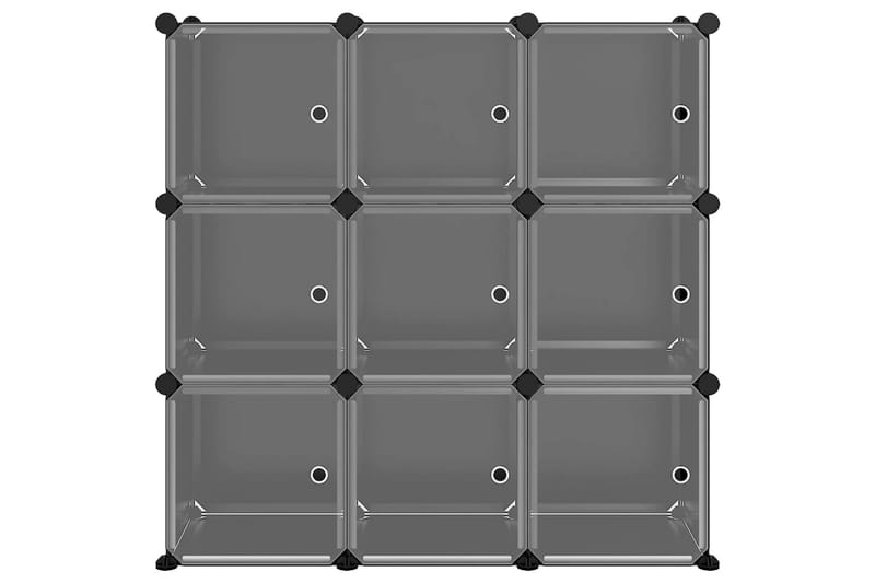 beBasic Oppbevaringshylle med 9 kuber og dører svart PP - Svart - Entreoppbevaring - Skohylle & skostativ