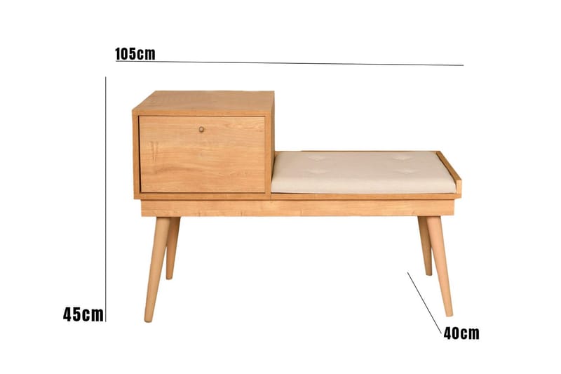 Botkins Skoskap 105 cm - Eik/Krem - Oppbevaring - Skooppbevaring - Skobenk & skohylle med benk