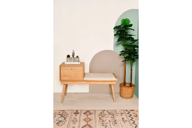 Botkins Skoskap 105 cm - Eik/Krem - Oppbevaring - Skooppbevaring - Skobenk & skohylle med benk