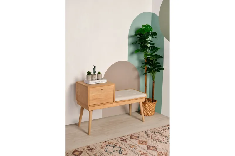 Botkins Skoskap 105 cm - Eik/Krem - Oppbevaring - Skooppbevaring - Skobenk & skohylle med benk