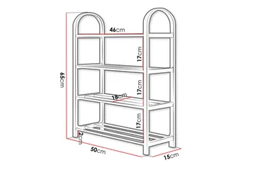 Cencja Skohylle 50x18 cm - Svart / Sølv - Oppbevaring - Skooppbevaring - Skohylle & skostativ