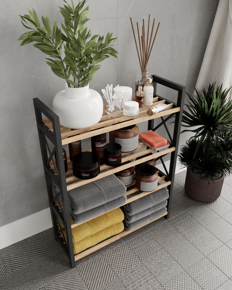 Lekora Multifunksjonshylle 64 cm - Svart - Oppbevaring - Skooppbevaring - Skohylle & skostativ