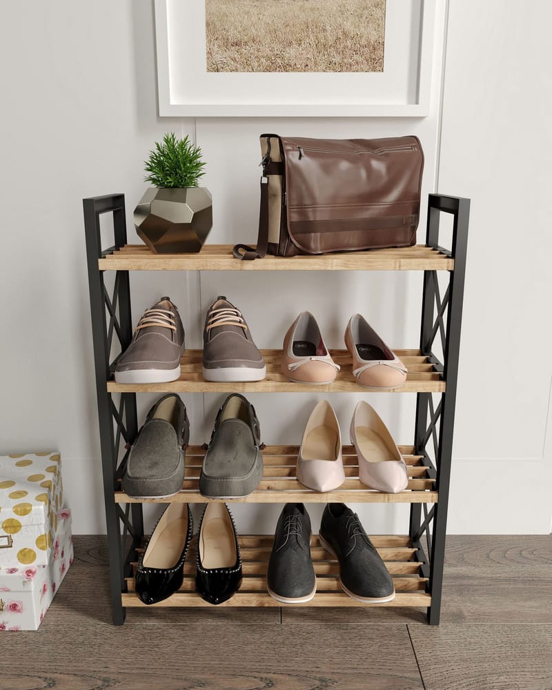 Lekora Multifunksjonshylle 64 cm - Svart - Oppbevaring - Skooppbevaring - Skohylle & skostativ
