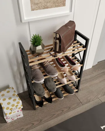 Lekora Multifunksjonshylle 64 cm - Svart - Oppbevaring - Skooppbevaring - Skohylle & skostativ
