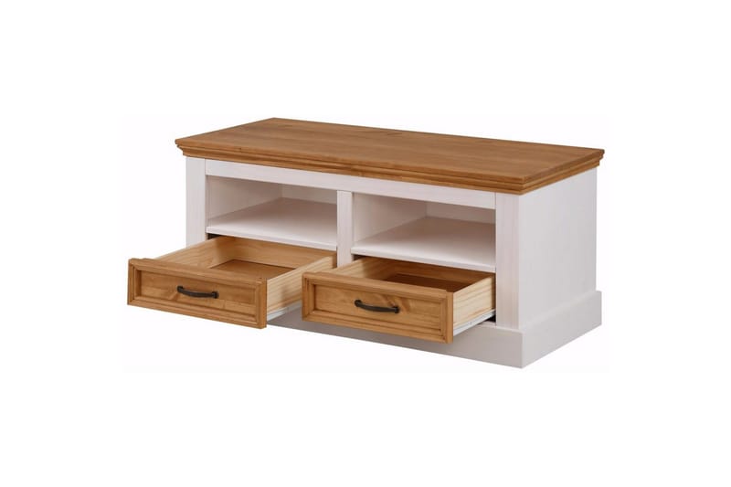 Skobenk Loft24 Selma Skobenk 100 cm Vit - Oppbevaring - Skooppbevaring - Skobenk & skohylle med benk