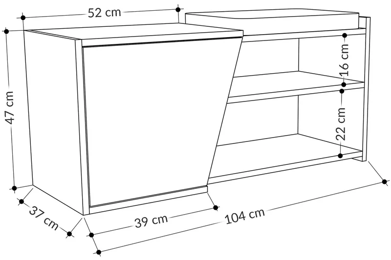 Jektvik Skoskap 104x37 cm - Natur - Oppbevaring - Skooppbevaring - Skobenk & skohylle med benk