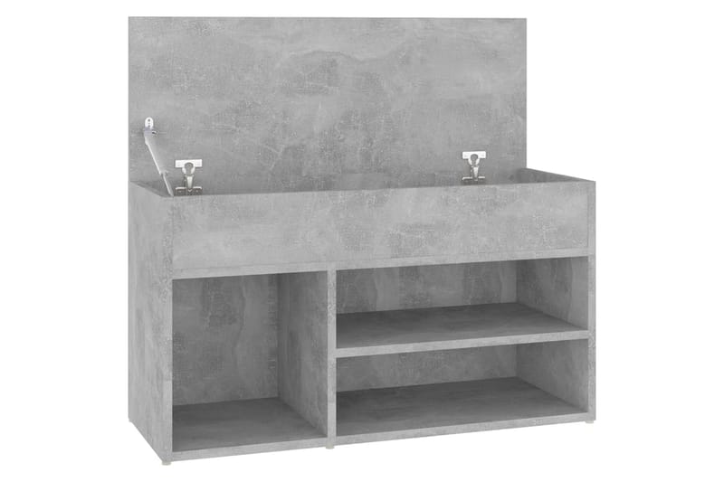 Skobenk betonggrå 80x30x45 cm sponplater - Grå - Entreoppbevaring - Skobenk & skohylle med benk