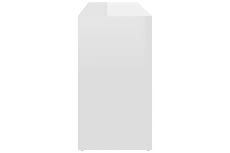 Skobenk høyglans hvit 103x30x54,5 cm sponplater - Hvit - Entreoppbevaring - Skobenk & skohylle med benk