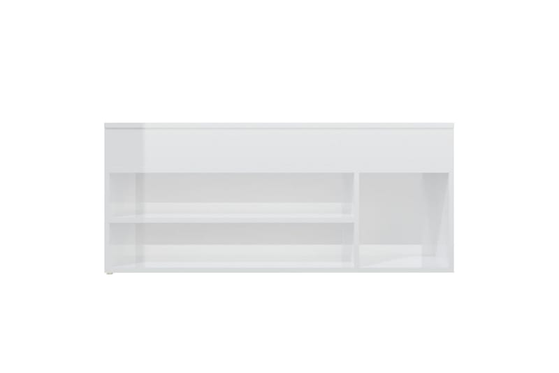 Skobenk høyglans hvit 105x30x45 cm sponplater - Hvit - Skobenk & skohylle med benk - Entreoppbevaring