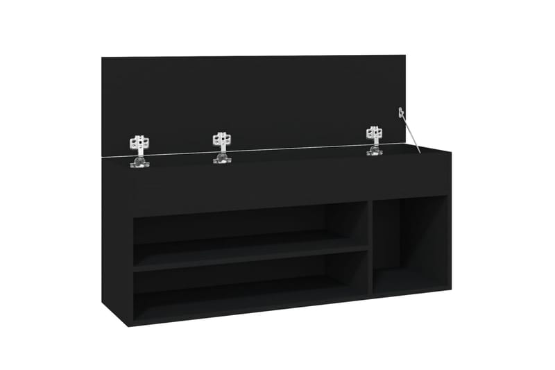 Skobenk svart 105x30x45 cm sponplater - Svart - Entreoppbevaring - Skobenk & skohylle med benk