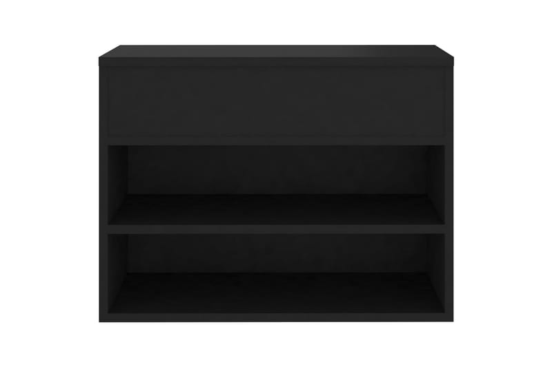 Skobenk svart 60x30x45 cm sponplater - Svart - Skobenk & skohylle med benk - Entreoppbevaring