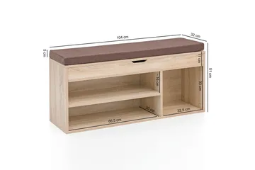 Anielle Skohylle 104x32 cm - Brun - Oppbevaring - Skooppbevaring - Skohylle & skostativ