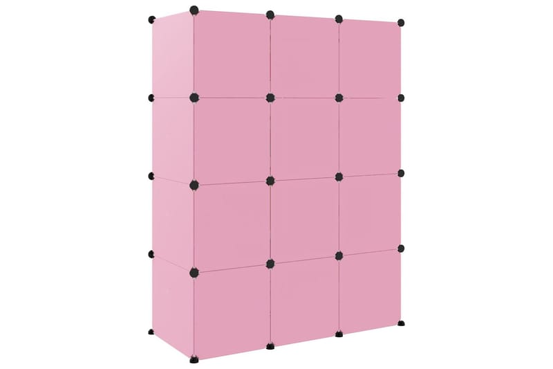 beBasic Oppbevaringshylle med 12 kuber rosa PP - Rosa - Entreoppbevaring - Skohylle & skostativ