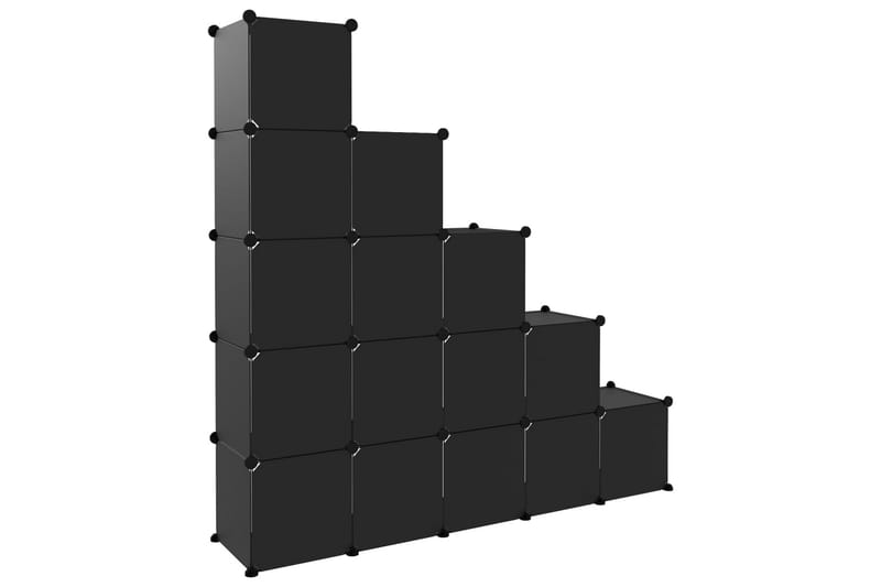 beBasic Oppbevaringshylle med 15 kuber svart PP - Svart - Entreoppbevaring - Skohylle & skostativ