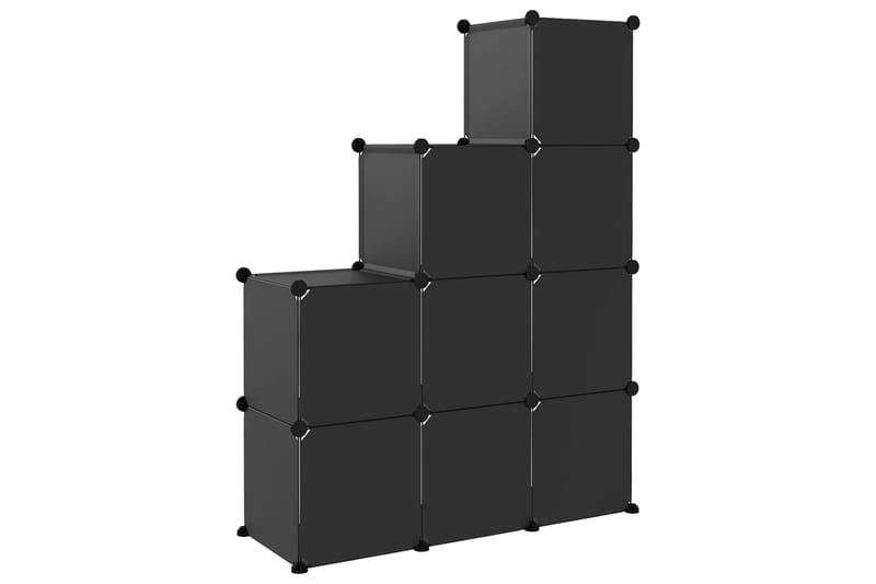 beBasic Oppbevaringshylle med 9 kuber svart PP - Svart - Entreoppbevaring - Skohylle & skostativ