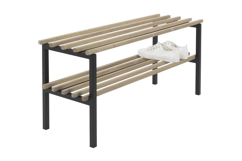 Skohylle Javli 100 cm - Svart/Eik - Entreoppbevaring - Skohylle & skostativ