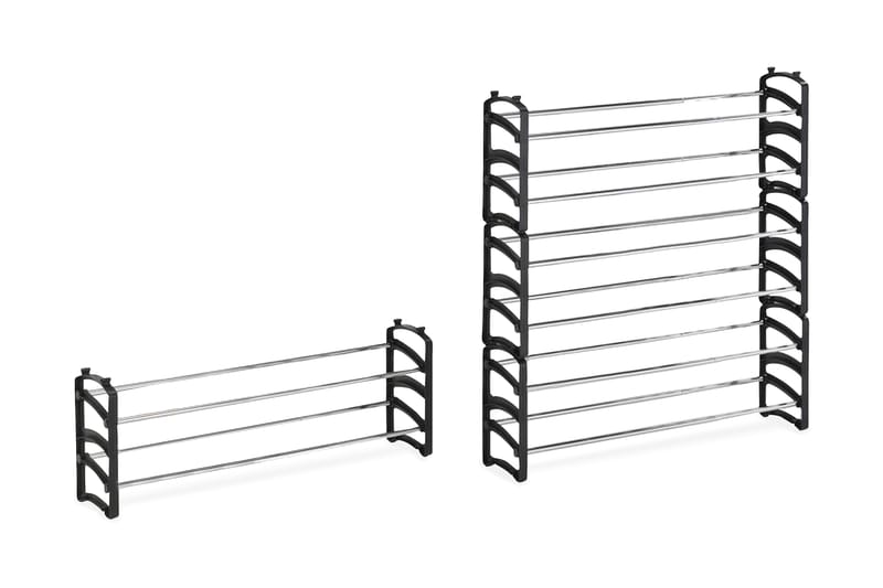 Skostativ Ellander Sett med 2 - Svart|Krom - Entreoppbevaring - Skohylle & skostativ