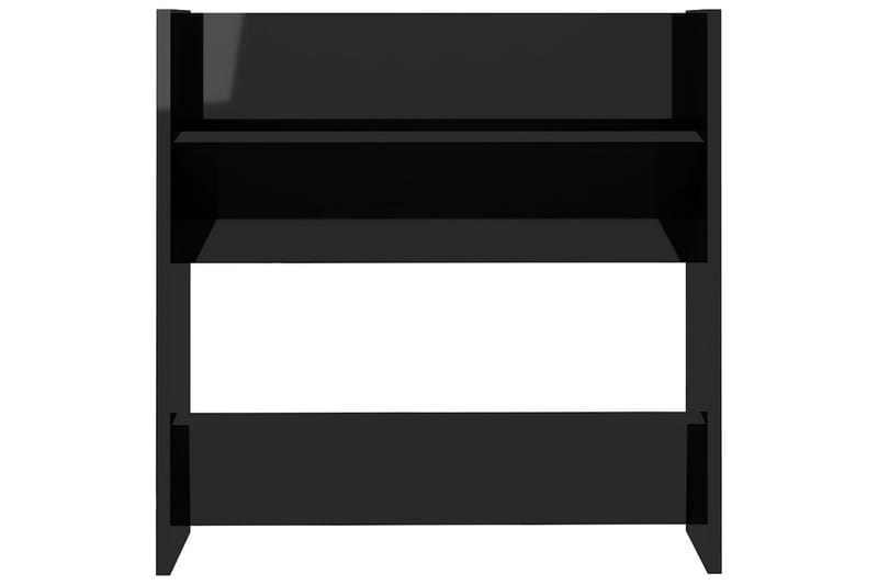Veggskoskap høyglans svart 60x18x60 cm sponplater - Svart - Entreoppbevaring - Skohylle & skostativ
