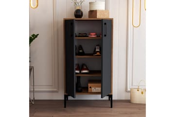 Babice Skoskap 35x60 cm - Valnøtt/Antrasitt - Oppbevaring - Skooppbevaring - Skoskap
