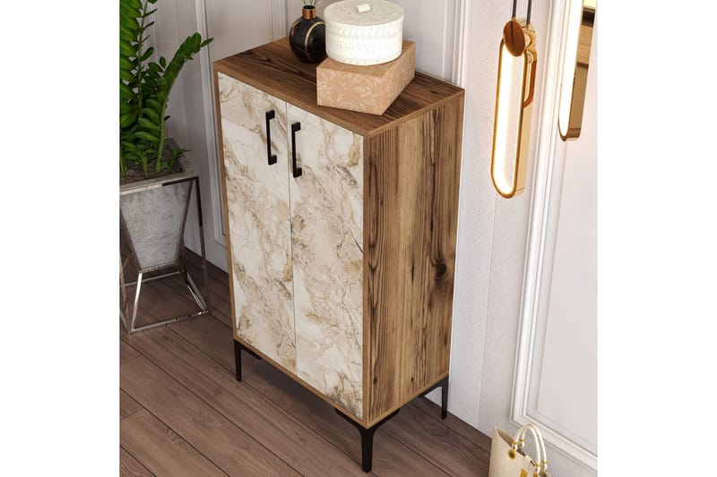 Babice Skoskap 35x60 cm - Valnøtt/Hvit - Oppbevaring - Skooppbevaring - Skoskap