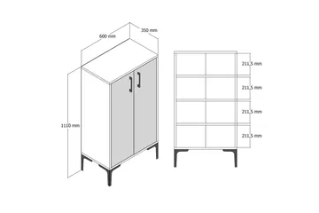Babice Skoskap 35x60 cm - Valnøtt/Svart - Oppbevaring - Skooppbevaring - Skoskap